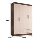 Guarda Roupa Solteiro Kioto 4 Portas 2 Gav