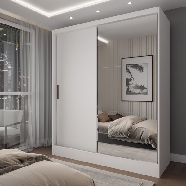 Guarda-roupa Solteiro La Paz 2 Portas 2 Gavetas Com Espelho B