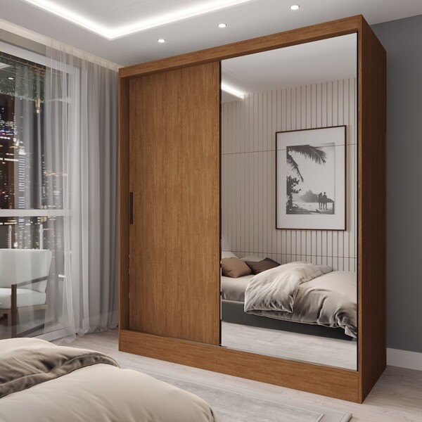 Guarda-roupa Solteiro La Paz 2 Portas 2 Gavetas Com Espelho N