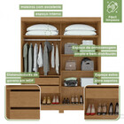 Guarda-roupa Solteiro Lani 2 Portas 2 Gavetas Com Espelho Amê