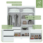 Guarda-roupa Solteiro Lani 2 Portas 2 Gavetas Com Espelho Bra