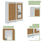 Guarda-roupa Solteiro Lani 2 Portas 2 Gavetas Com Espelho Bra