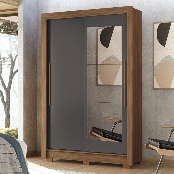 Guarda-roupa Solteiro Lapa 2 Portas 2 Gavetas Com Espelho Jat