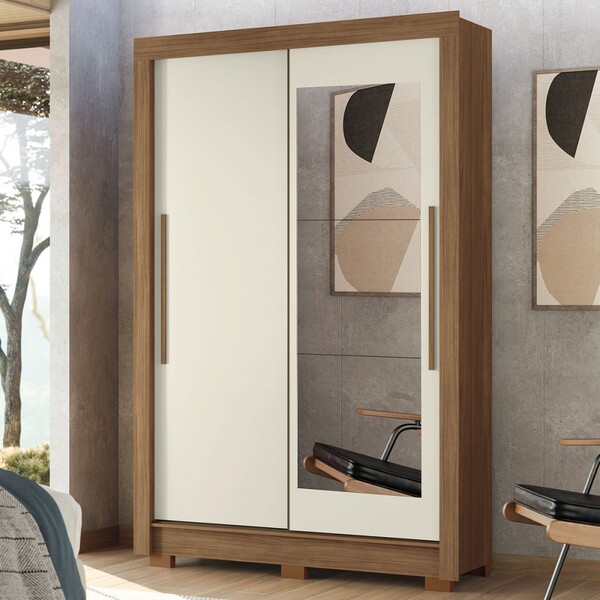 Guarda-roupa Solteiro Lapa 2 Portas 2 Gavetas Com Espelho Jat