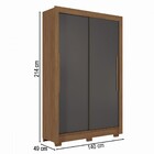 Guarda-roupa Solteiro Lapa 2 Portas 2 Gavetas Jatoba/grafite