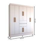 Guarda-roupa Solteiro Leal 8 Portas 2 Gavetas Branco - Panora