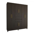 Guarda-roupa Solteiro Leal 8 Portas 2 Gavetas Ébano - Panoram