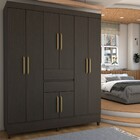 Guarda-roupa Solteiro Leal 8 Portas 2 Gavetas Ébano - Panoram