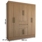 Guarda-roupa Solteiro Leal Slim 8 Portas 2 Gavetas Amêndola T