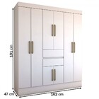 Guarda-roupa Solteiro Leal Slim 8 Portas 2 Gavetas Branco - P
