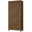 Guarda Roupa Solteiro Lima 3 Portas Castanho Wood Moval