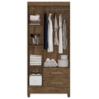 Guarda Roupa Solteiro Lima 3 Portas Castanho Wood Moval