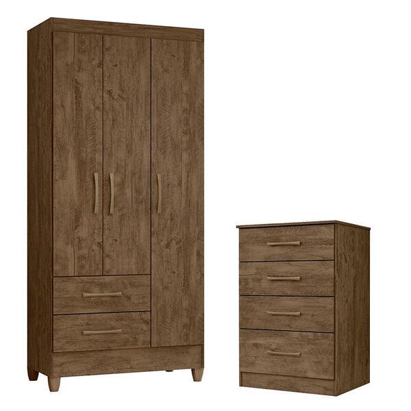 Guarda Roupa Solteiro Lima E Cômoda Ms913 Castanho Wood – Moval | Leroy ...