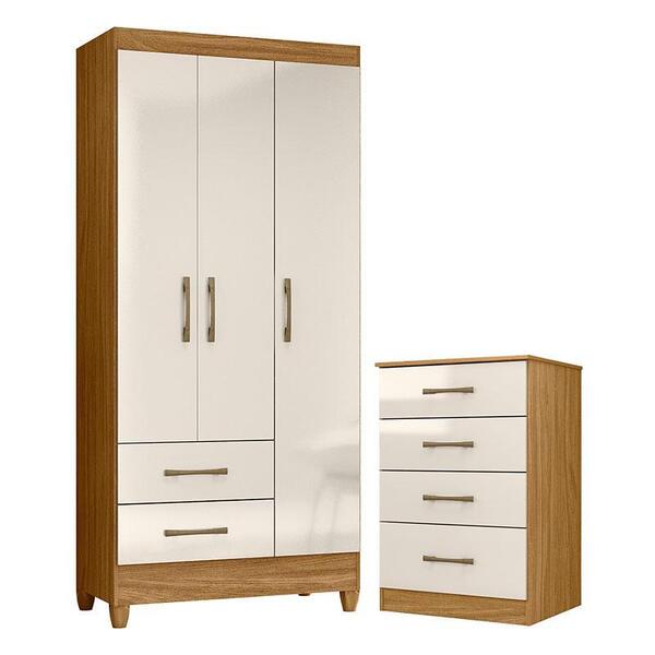 Guarda Roupa Solteiro Lima E Cômoda Ms913 Freijó Off White –