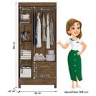 Guarda Roupa Solteiro Lima E Cômoda Vênus Castanho Wood Flex