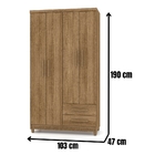 Guarda Roupa Solteiro Line 4 Portas Nature Vila Rica