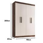 Guarda Roupa Solteiro Lisboa 4 Portas 2 Gav