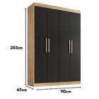 Guarda Roupa Solteiro Lisboa 4 Portas 2 Gav