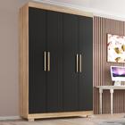 Guarda Roupa Solteiro Lisboa 4 Portas 2 Gav  Com Pés