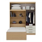 Guarda-roupa Solteiro Lisboa 4 Portas 3 Gavetas Castanho/off