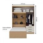 Guarda-roupa Solteiro Lisboa 4 Portas 3 Gavetas Castanho/off