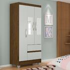 Guarda Roupa Solteiro Lohaine 3 Pts C/ Espelho Cedro/ Off Whi