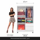 Guarda Roupa Solteiro Lohaine 4 Pts C/ Espelho Branco - M. Ar