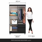 Guarda Roupa Solteiro Lohaine 4 Pts Preto Fosco - Móveis Arap