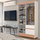 Guarda-roupa Solteiro Londres 4 Portas 2 Gavetas Branco/camar