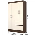 Guarda-roupa Solteiro Londres 4 Portas 2 Gavetas Imbuia/champ