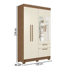 Guarda-roupa Solteiro Londrina 4 Portas 2 Gavetas Com Espelho