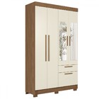 Guarda-roupa Solteiro Londrina 4 Portas 2 Gavetas Com Espelho