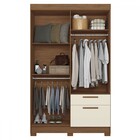 Guarda-roupa Solteiro Londrina 4 Portas 2 Gavetas Com Espelho