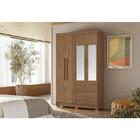 Guarda-roupa Solteiro Londrina 4 Portas 2 Gavetas Com Espelho