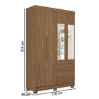 Guarda-roupa Solteiro Londrina 4 Portas 2 Gavetas Com Espelho