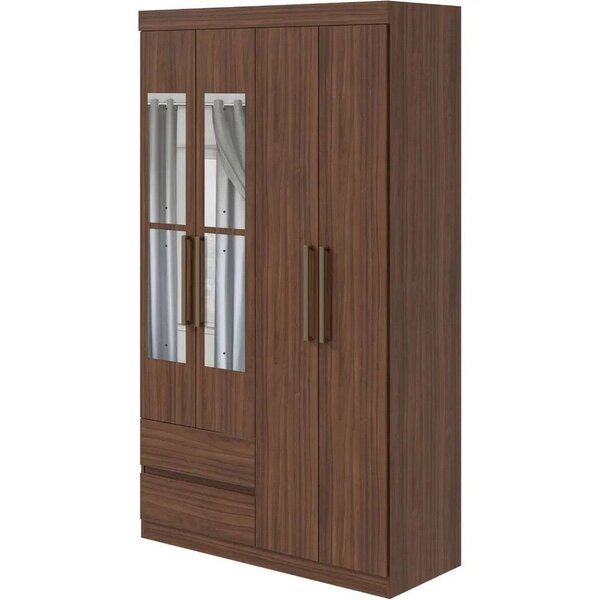 Guarda Roupa Solteiro Lopas 4 Portas 2 Gavetas Zeus