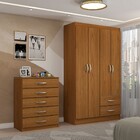 Guarda-roupa Solteiro Lucy 4 Portas 2 Gavetas Com Cômoda 5 Ga
