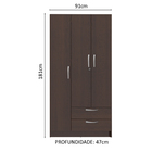 Guarda-Roupa Solteiro Madesa América 1303 3 Portas Batentes e