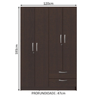 Guarda-Roupa Solteiro Madesa América 1403 4 Portas Batentes e