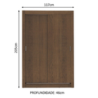 Guarda-Roupa Solteiro Madesa Dallas 2 Portas de Correr 2 Gave