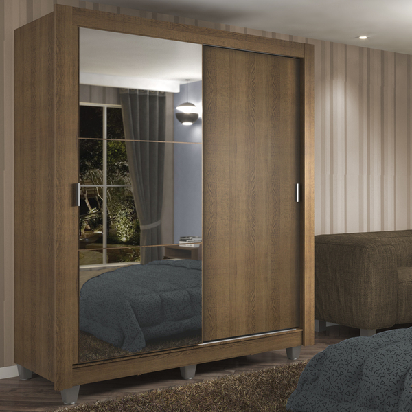 Guarda-roupa Solteiro Madesa Dallas 2 Portas De Correr Com Es