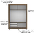 Guarda-roupa Solteiro Madesa Dallas 2 Portas De Correr De Esp