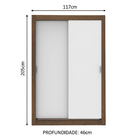 Guarda-Roupa Solteiro Madesa Dallas Plus 2 Portas de Correr 4