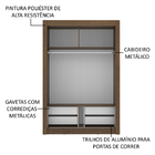 Guarda-Roupa Solteiro Madesa Dallas Plus 2 Portas de Correr c