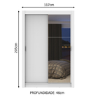 Guarda-Roupa Solteiro Madesa Dallas Plus 2 Portas de Correr c