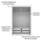 Guarda-Roupa Solteiro Madesa Dallas Plus 2 Portas de Correr c