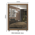 Guarda-roupa Solteiro Madesa Dallas Plus 2 Portas De Correr D