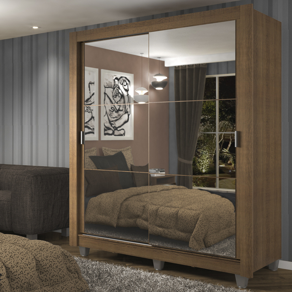 Guarda-roupa Solteiro Madesa Dallas Plus 2 Portas De Correr D