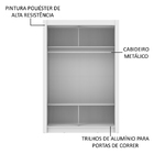 Guarda-Roupa Solteiro Madesa Denver 2 Portas de Correr