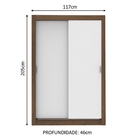 Guarda-Roupa Solteiro Madesa Denver 2 Portas de Correr